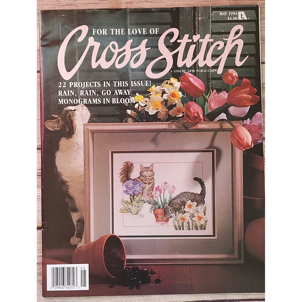 For The Love Of Cross Stitch. May 1994. Patterns to Stitch Cats 22 Projects M71